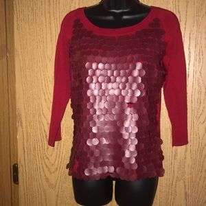 Flattering gently worn Michelle Nicole sweater